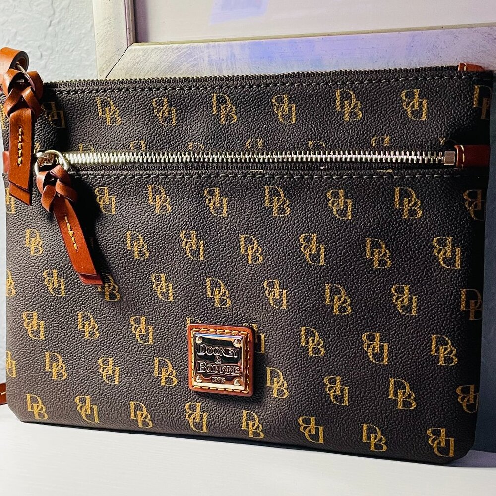 Dooney & Bourke Gretta Patsy Crossbody T'Moro Brown DB Monogram NWOT
